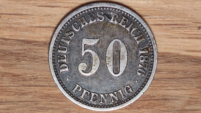 Germania - argint - moneda colectie 50 Pfennig 1876 A - AG 0.900, valoare mare !