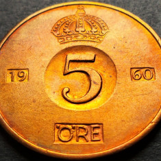 Moneda 5 ORE - SUEDIA, anul 1960 *cod 5278 A = excelenta