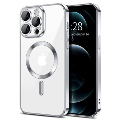 Husa pentru iPhone 12 Pro - Techsuit Luxury Crystal MagSafe - Silver foto