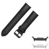 Curea piele compatibila Samsung Galaxy Watch8 Classic 46mm, Negru Lucios
