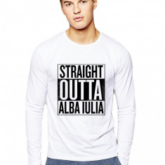 Bluza barbati alba - Straight Outta Alba Iulia - XL