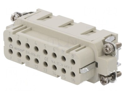 Conector HDC mamă DA PIN 16A 16 contact inserturi foto