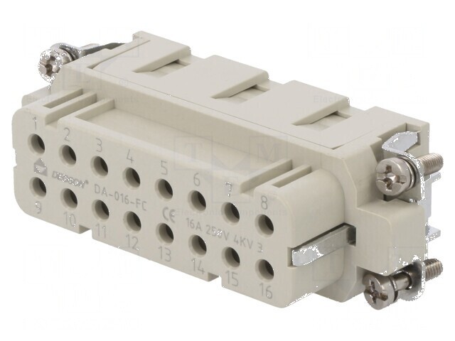 Conector HDC mamă DA PIN 16A 16 contact inserturi