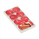 Lumanari tip pastila din parafina de culoare rosie cu aroma de scortisoara