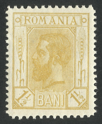 Romania, LP 68/1911, Carol I &amp;quot;Spic de grau&amp;quot; (1 1/2 b. galben), MNH foto