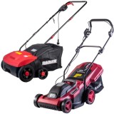 Raider RD-LM33 + RD-ESC01 - Masina de tuns iarba electrica 1800 W 36 cm 50 l + Scarificator gazon 1400 W 32 cm 30 l