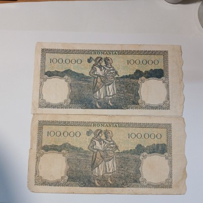 Bancnota 100 000 lei 1945 circulata foto