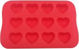 Forma pentru cuburi de gheata HEIGOO, silicon, inima, rosu, 16 x 10,5 x 1,6 cm