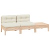 VidaXL Set mobilier grădină cu perne crem, 3 piese, lemn masiv de pin 806682
