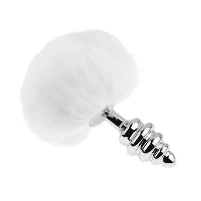 Dildo Twist Fluffy Tail S White foto