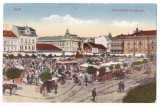 2297 - ARAD, Market, Romania - old postcard - used, Circulata, Printata