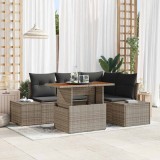 VidaXL Set de canapele pentru grădină 5 pcs Gri Maro 100 x 55 x 73 cm