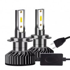 Set 2 becuri LED auto H7, F2 COB, 100W, 6500K, alb rece foto