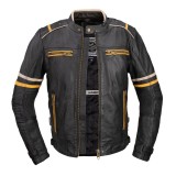 Geaca moto barbati din piele naturala W-TEC Traction, neagra