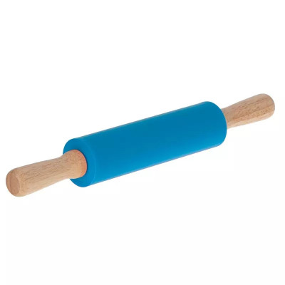 Sucitor din silicon cu manere de lemn, 38 cm, Gonga&amp;reg; Albastru foto