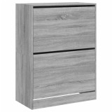 Pantofar cu 2 sertare rabatabile, gri sonoma, 80x42x108 cm