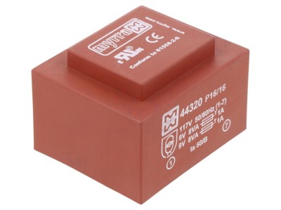 Transformator &amp;icirc;ncapsulat 16VA 9V 9V foto