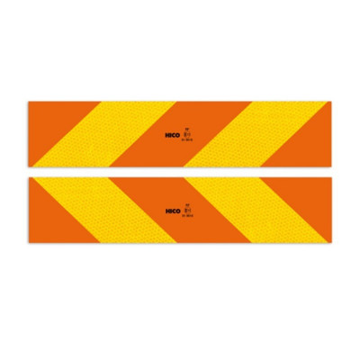 Set 2 Placute Reflectorizante 565X132 Mm Galben/Rosu Fluorescent Aluminiu Rf 70.01 Hico 141831 TWY073 foto