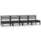 Set mobilier de gradina, 4 piese, negru, lemn masiv de pin