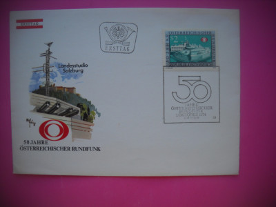 HOPCT PLIC S FDC 1879 RADIO AUSTRIA 50 ANI 1974 foto