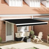 Marchiză automată retractabilă vidaXL neagră 400x300 cm