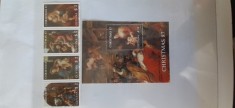Guyana-Craciun 1987 ,arta,pictura Rubens,Leonardo,Cranach,Rafael,Mignard- serie completa si colita nestampilate-MNH (W1)