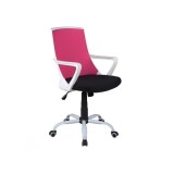 Scaun birou ergonomic, SL Q248, tapiterie stofa, reglabil pe inaltime, roti pivotante, mecanism balansare, 100 Kg, Negru/Roz