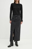 G-Star fustă din denim culoarea negru, maxi, dreaptă, D24385-D772