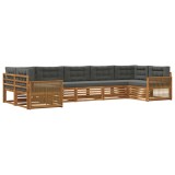vidaXL Set de canapele de exterior cu pernă 7 pcs Natural și Antracit 3383810