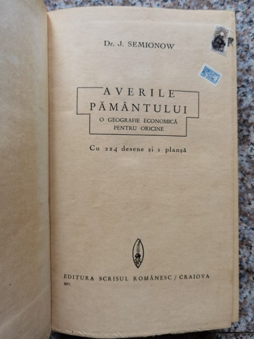 Averile Pamantului Cu 224 Desene Si 1 Plansa - J. Semionow , B617