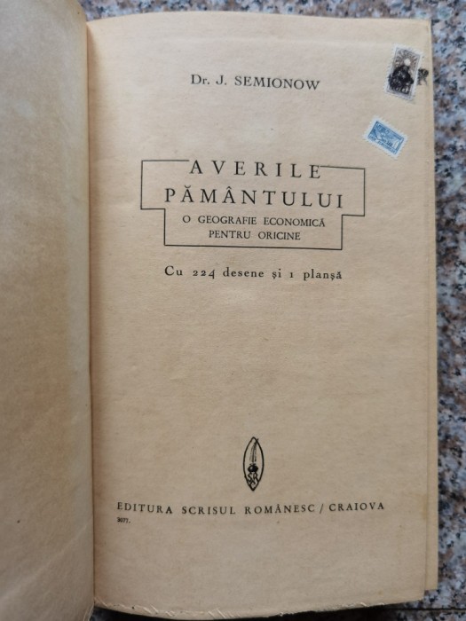 Averile Pamantului Cu 224 Desene Si 1 Plansa - J. Semionow ,553929