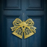 Decoratiune de Craciun, funda, agatabil, cu sclipici, auriu, 35 cm