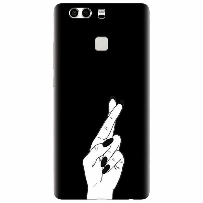 Husa silicon pentru Huawei P9, Finger Cross