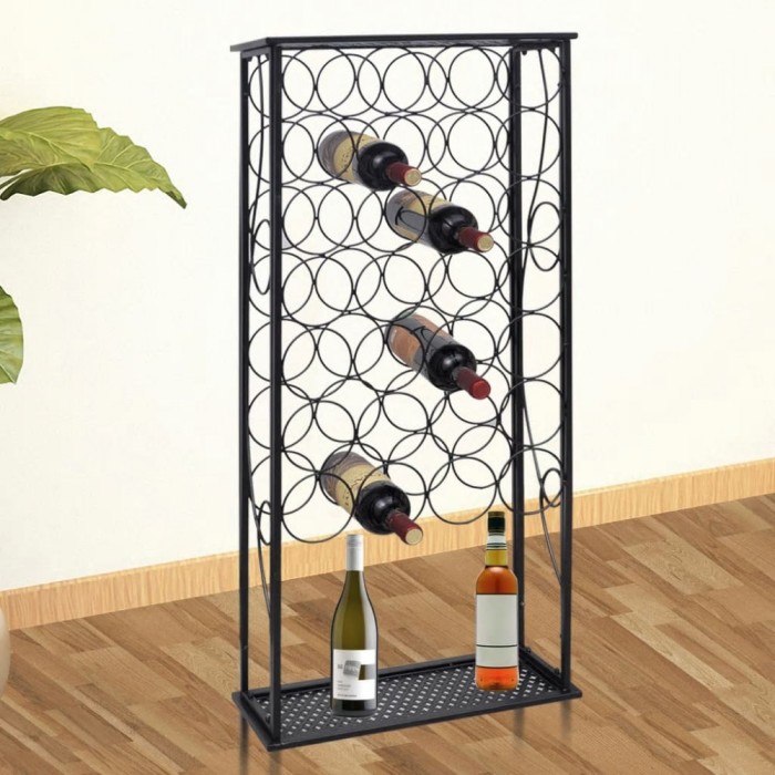 Suport sticle de vin pentru 28 de sticle, metal GartenMobel Dekor