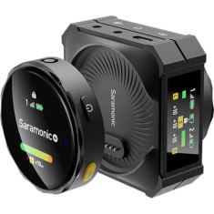 Microfon wireless Saramonic&nbsp;BlinkMe B2, 1x Receiver, 2x Microfon, Autonomie microfon 8h, Raza de actiune 100m, Noise canceling, Touchscreen, Negru