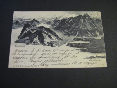 Carte poștală Elvețiană originală &amp;ndash; B&amp;uuml;rgenstock Lucerna ,Piesă de colecție La Belle &amp;Eacute;poque(cel mai probabil din perioada 1900&amp;ndash;1940) foto