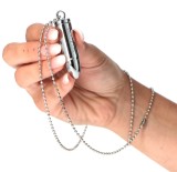 Cumpara ieftin Mini Vibrator Glont cu lant, One Shot, Elys, Argintiu