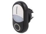 Comutator Dublu 22mm Alb/Negru IP66