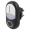 Comutator Dublu 22mm Alb/Negru IP66