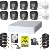 Sistem supraveghere Hikvision, 8 camere 5MP IR 30m Lumina Alba 20m Microfon, DVR 8 canale 5MP, HDD si accesorii SafetyGuard Surveillance