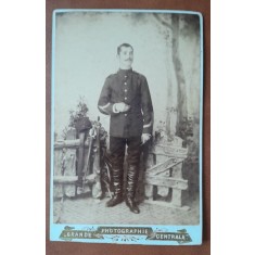 Fotografie pe carton, militar, inceput de secol XX