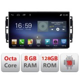 Navigatie Android Chrysler Jeep Octa Core 8GB RAM 128GB 4G GPS