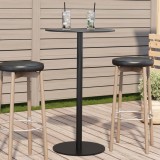 Cumpara ieftin Masă de grădină rotundă, negru, &Oslash;60x105 cm, oțel