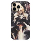 Husa compatibila cu Apple iPhone 15 Pro Max model Artoria Pendragon Lancer Fate Grand Order, Silicon, TPU, Viceversa, Transparent, Carcasa