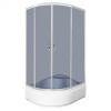 Cabină de duș curbată asimetrică Katia 100, 100x80x196 cm, sticlă grafit, dreapta, Kerra