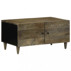 Gossi masuta de cafea gri deschis 80x50x40 cm lemn masiv de mango