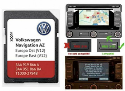 Card navigatie RNS 315 Passat B7 Golf 6 Tiguan Europa Est ROMANIA 2020 foto