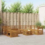 Set canapele exterior vidaXL din lemn masiv acacia natural 10 piese mobila gradina terasa durabila