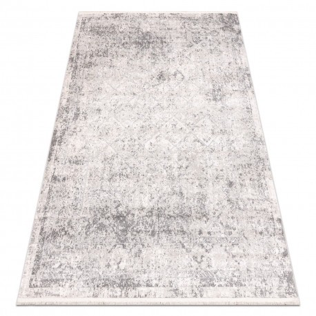 DISTIN 0200A covor modern gri / gri deschis / alb - Romburi, cadru, vintage, franjuri, 180x270 cm