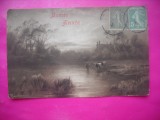 HOPCT 12303 ANUL 1920- PEISAJ RURAL -FRANTA TCV -FELICITARE VECHE -STAMPILOGRAFIE -TIMBRU --EUROPA - -ROMANTICA- -CIRCULATA